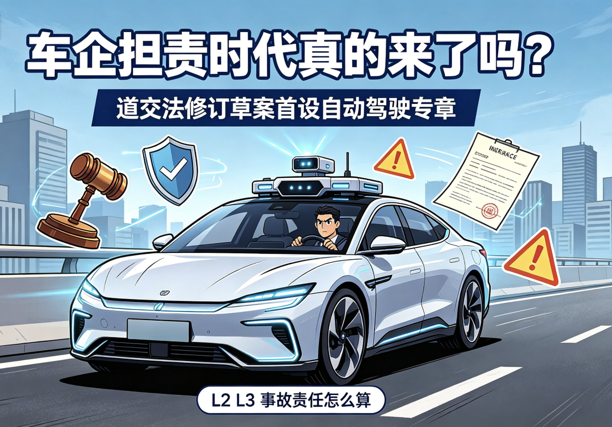 道交法修订草案首设自动驾驶专章，车企担责时代真的来了吗？